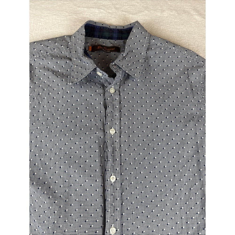 Ben Sherman Mens Button Up Shirt Large Long Sleeve Plaid EUC